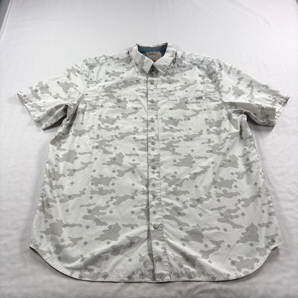5.11 Tactical Shirt Mens Large Gray Camo Crestline Snap Up Utility Camp